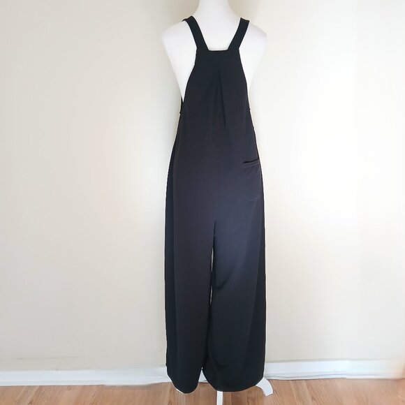 Halara Adjustable Strap Button Multiple Pockets Waffle Casual Overalls Black S - Picture 5 of 8